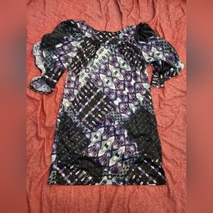 Alyn Paige Purple and Black Abstract Dress